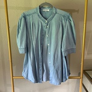 Frame puff sleeve denim shirt size XL